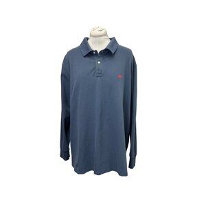 Brooks Brothers Mens XL Tall Blue Supima Cotton Polo Shirt Long Sleeve Casual Co
